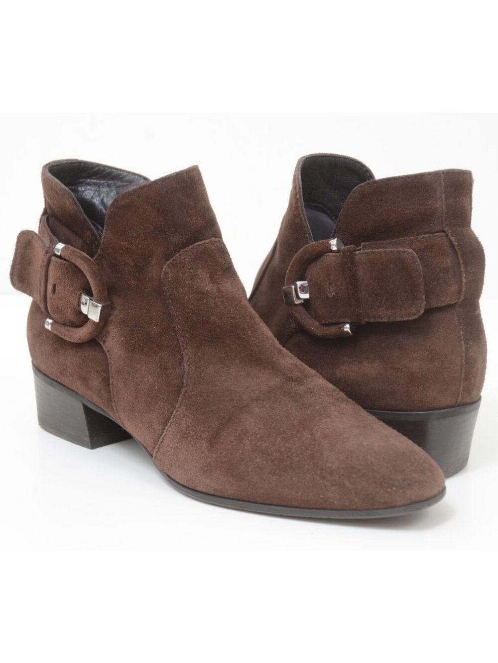 Aquatalia Fiamma Women's 9 Weatherproof Bootie Brown Suede Leather Ankle Italy